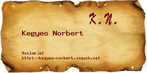 Kegyes Norbert névjegykártya