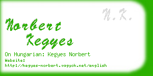 norbert kegyes business card